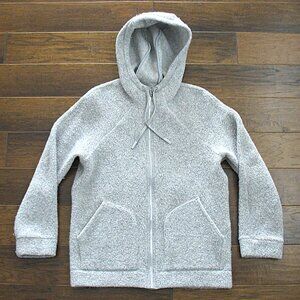 Lululemon Women Sherpa Hoodie Size 8 Lite Gray Full Zip Wool Blend Fleece Jacket